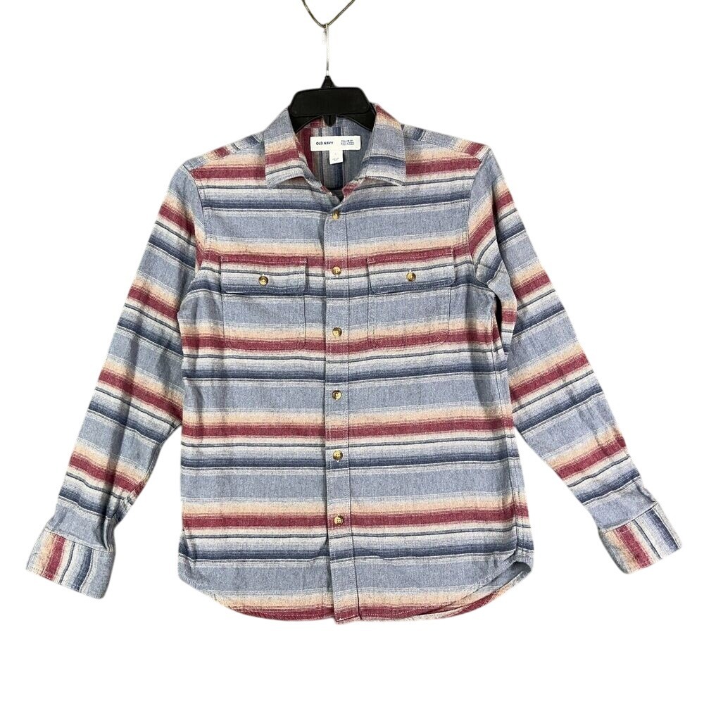 Old Navy Board Shirt‎ Men S Regular Fit Flex Stripe Casual Soft Modern Coastal